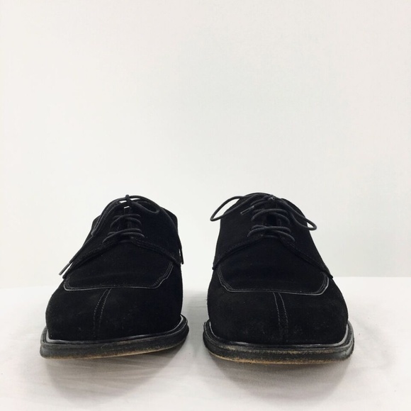Salvatore Ferragamo Mens Suede Oxford Shoe Black Apron Split Toe Lace Up Sz 9 - Picture 2 of 15